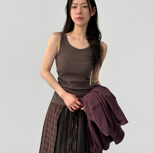 stud golgi sleeveless 韩国代购 设计师款 top 铆钉背心上衣 25F