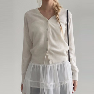 wool 女 adelio韓代 cosy cardigan 通勤百搭V領開衫 neck