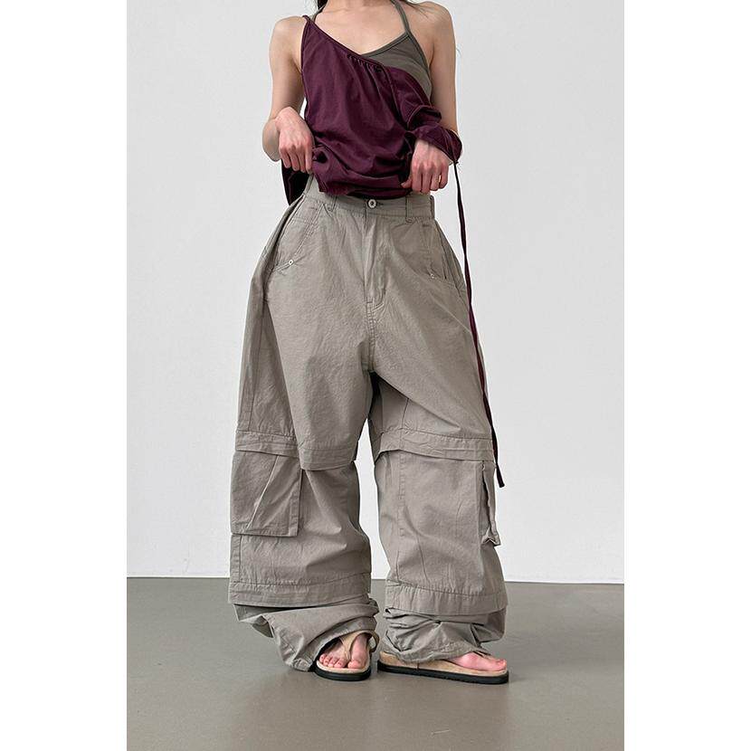 韩代26 cotton section cargo wide banding pants(unisex)工装裤