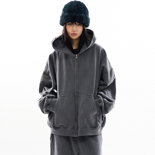 韩代Raucohouse Epi vintage heavy zip-up hoodie 复古连帽卫衣