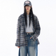 Quanta check cut 韩代Raucohouse off distressed shirt格子衬衫