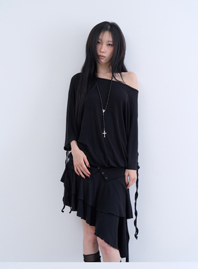 lowear韩代 button shirring dolman sleeve tee 设计师短袖T恤