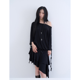 lowear韩代 button shirring dolman sleeve tee 设计师短袖T恤