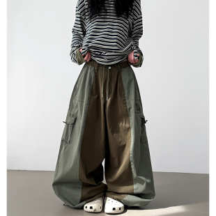 cargo balloon 拼接长裤 two uniesx tone pants 韩代25 banding