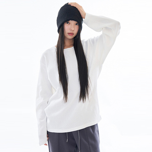 Waffle sleeve宽松长袖 cotton long T恤上衣 crop 韩代Raucohouse