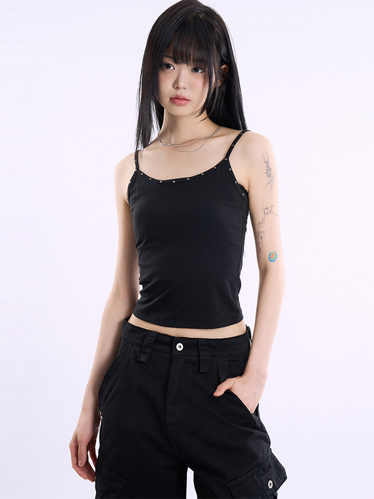 韩代Raucohouse Petite line studded sleeveless top 吊带背心