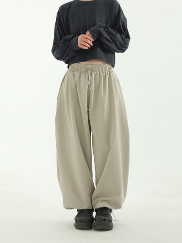 韩国代购23A/W crunchy paper jogger banding pants 阔腿小脚裤