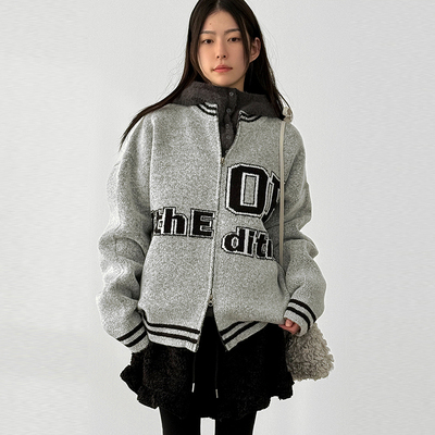 Localmansion韩代字母针织开衫