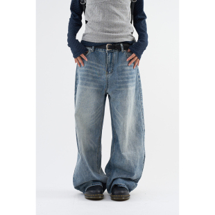 Raucohouse韩代 Vintage Washed Balloon Denim Pants 水洗牛仔裤