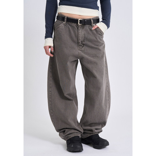 韩代Raucohouse复古刷色牛仔裤