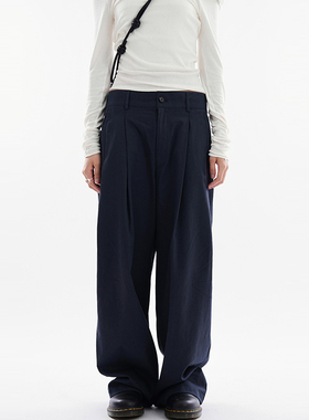 韩代Raucohouse Nerd pintuck half banding twill pants休闲长裤