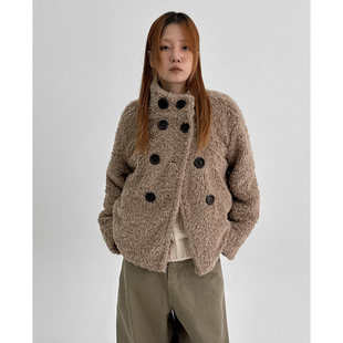 Double Delaming 双排扣毛绒外套 Fur Jacket button 韩国代购