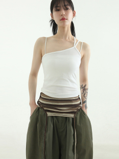 oblique string sleeveless 设计师吊带背心女 韩国代购 top 24S