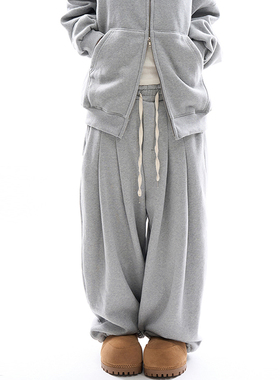 韩国代购Raucohouse Terry brushed overfit sweat pants加绒卫裤