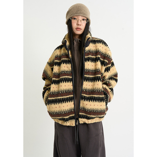Nord tribal zip 条纹拉链外套百搭女 dumble 韩代Raucohouse