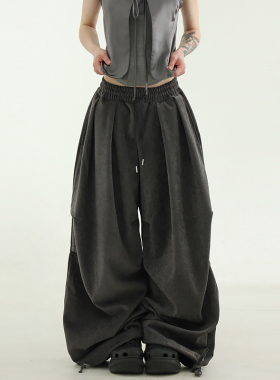 韩国代购24F/W cozy pin tuck balloon banding pants 捏褶长裤