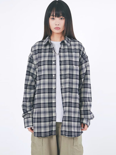 韩国代购Raucohouse Daily heavy over glen check shirt格子衬衫