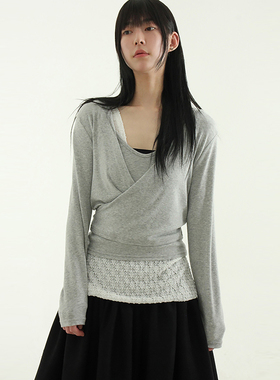 韩国代购24F/W soft cotton sleeveless top 设计师款基础V领背心