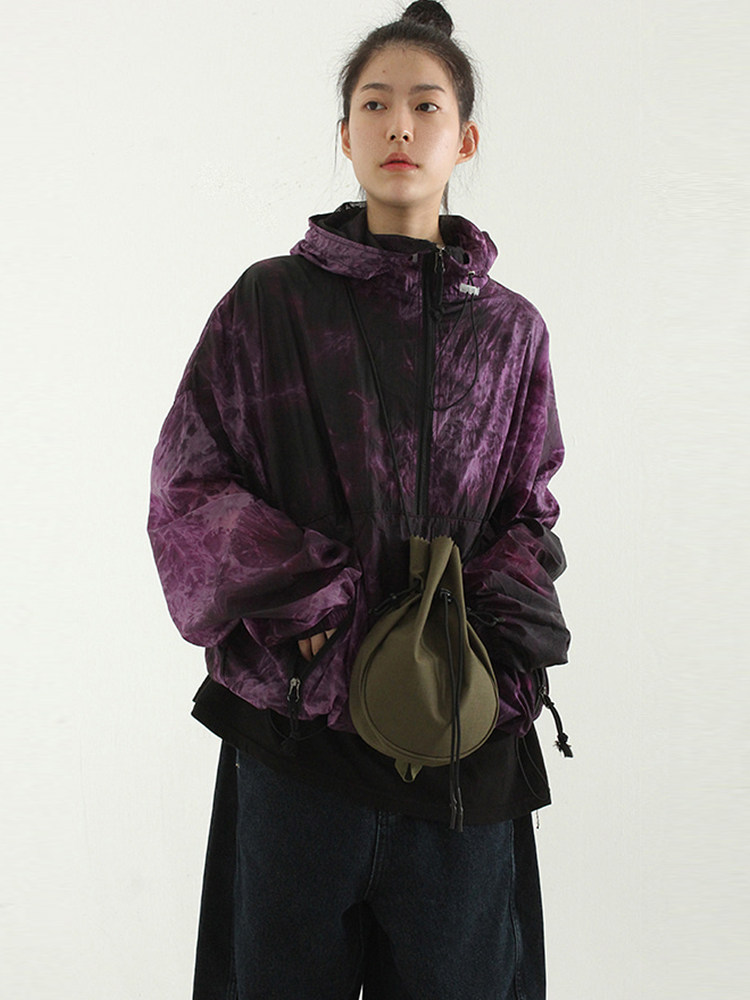 韩国代购 tie-dyed paper anorak (unisex)扎染薄款套头外套夹克