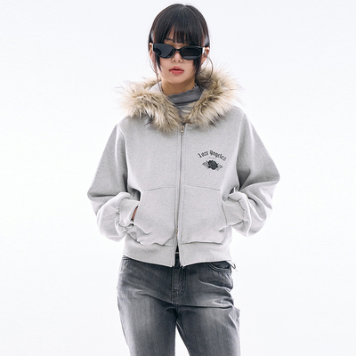 Raucohouse韩代短款连帽卫衣外套