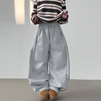 Localmansion韩代抽绳加绒卫裤