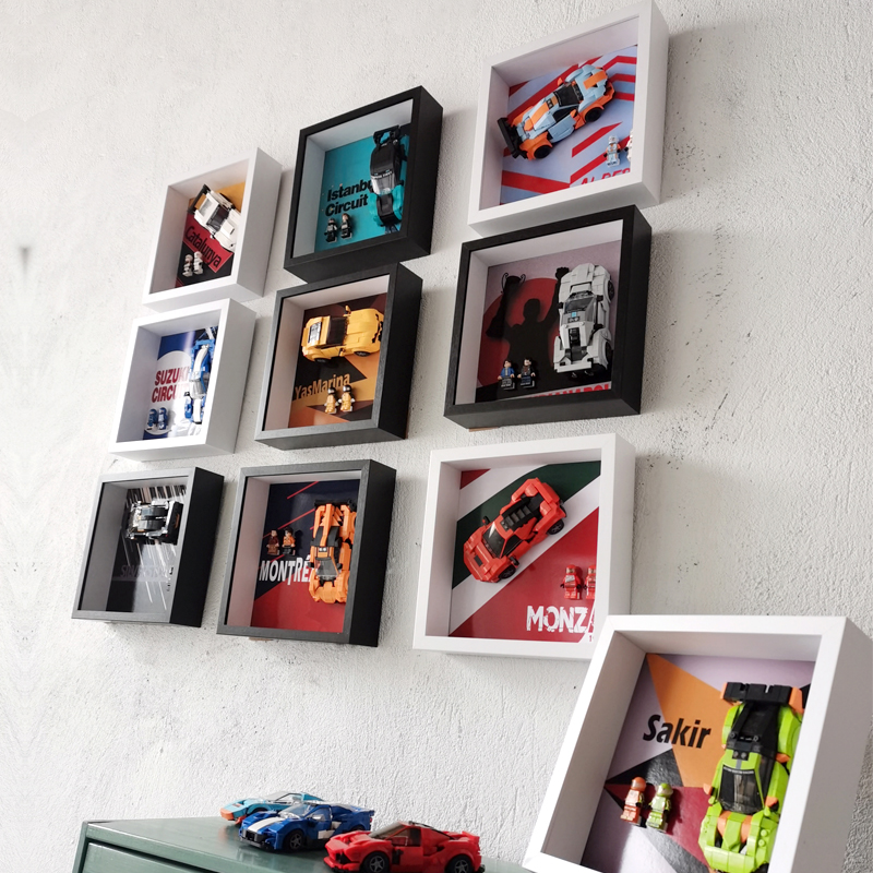 儿童房赛车乐高积木挂画