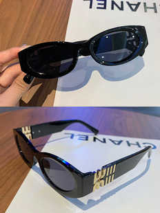 墨镜女士猫眼字母高级感防晒太阳眼镜男欧美方圆脸显瘦拍照眼镜潮