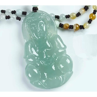 缅甸翡翠天然吊坠男款大款玉观音挂件玉石项链珠宝玉坠带证书包邮