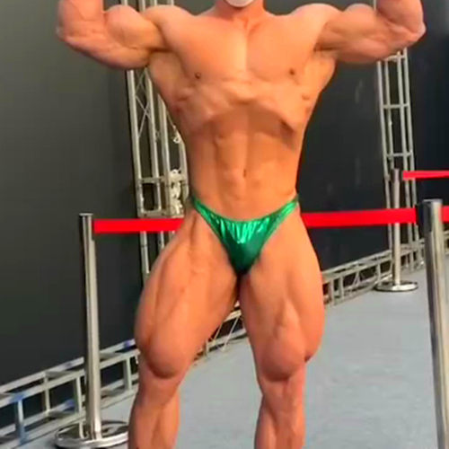 亮面健美比赛裤三角标准专业靓丽