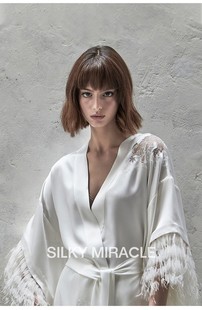 MIRACLE真丝羽毛家居服MUSE女神桑蚕丝蕾丝睡衣 News潮牌SILKY