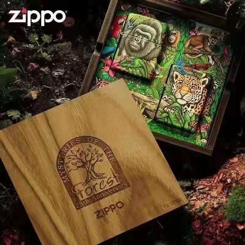 木易神兽店正版Zippo打火机2020限量版 丛林豹子虎夜光森林之谜