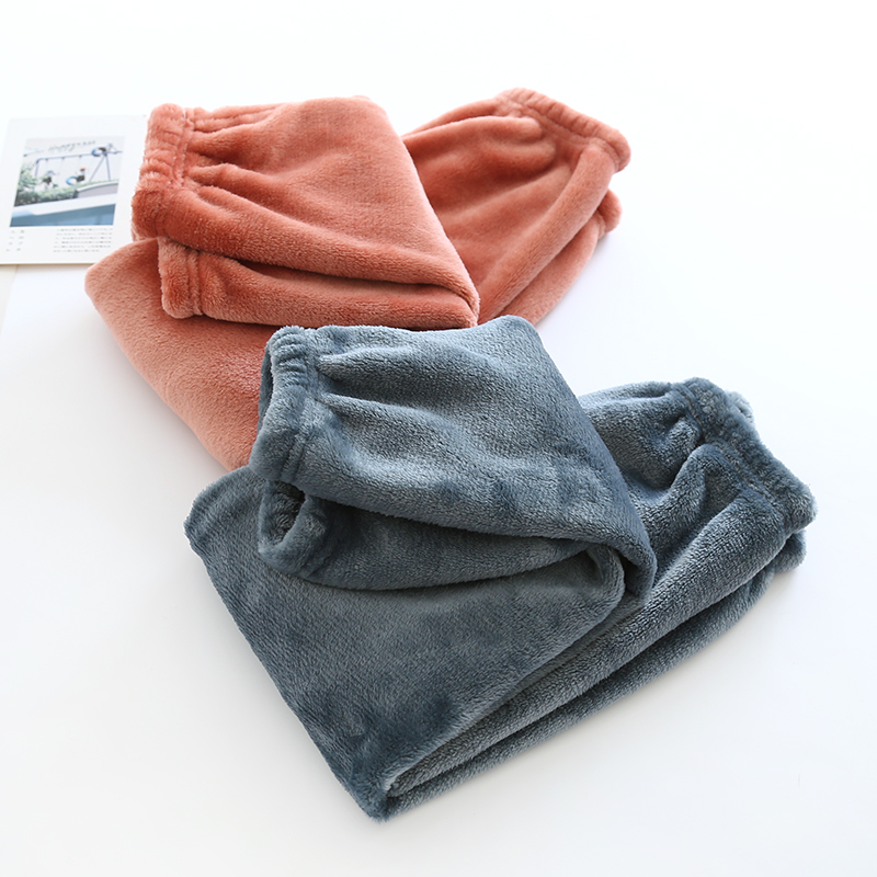 加厚儿童法兰绒男童女童家居裤睡