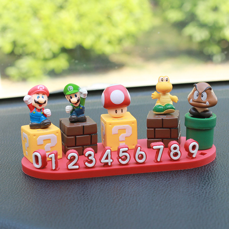 超级玛丽马里奥汽车临时停车号码牌挪车电话创意可爱车载摆件路牌,汽车用品/电子/清洗/改装,停车号码牌,淘宝优惠券,粉丝福利购,淘宝优惠卷