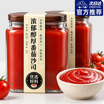 番茄酱沙拉酱儿童家用薯条0脂肪蕃茄沙司无添加色素葱抓饼汉堡