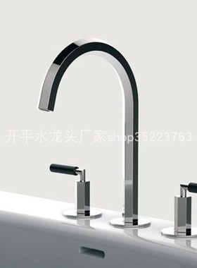 电镀三孔 双把面盆三件套分体双把龙头全铜台盆三孔龙头30339实拍
