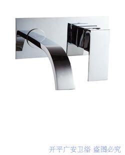 全铜预埋四方扁弯嘴连体入墙龙头墙出水龙头暗装 面盆龙头3614实拍