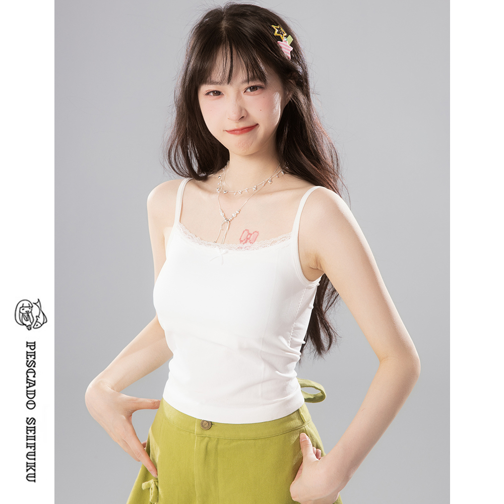 白色吊带背心女夏外穿小个子上衣