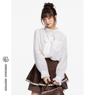 天丝羊毛长袖衬衫女微透叠穿上衣