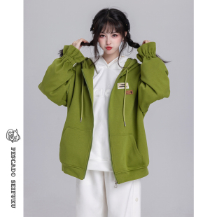 甜美学院风卫衣外套女春秋可爱小个子百搭连帽开衫 咸鱼衣橱 上衣