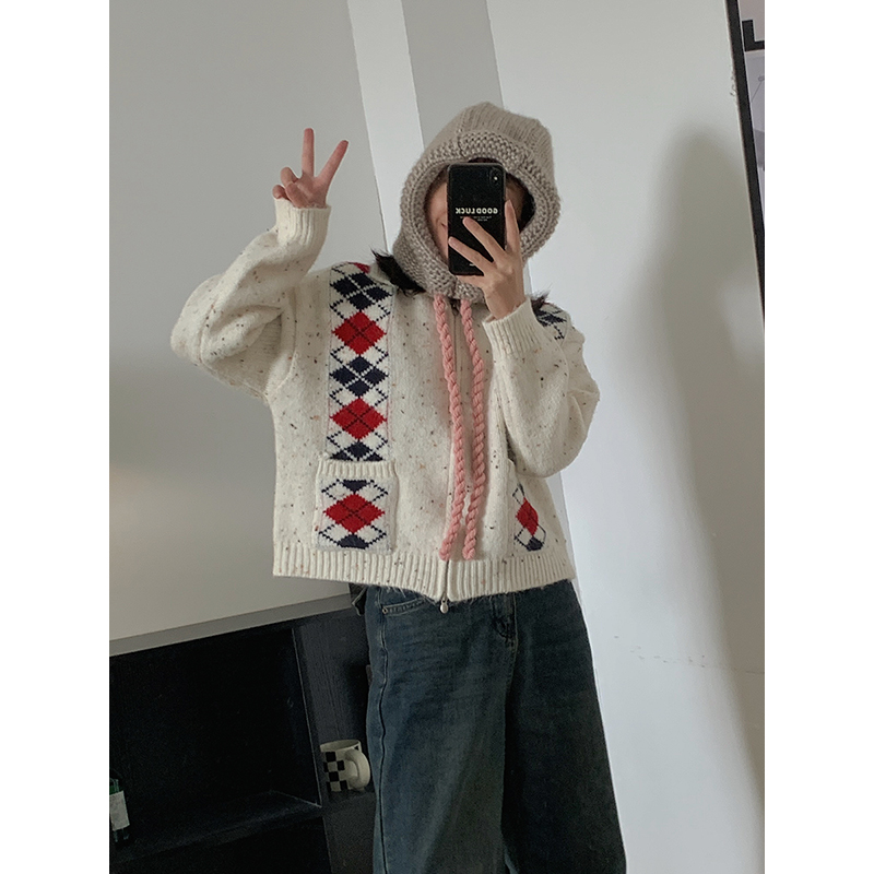 秋冬新款百搭显瘦双头拉链洋气毛衣开衫女韩版软糯小个子外套潮