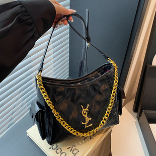 法式 百搭单肩斜挎包 小香风菱格托特包包女2025新款 小众高级感时尚