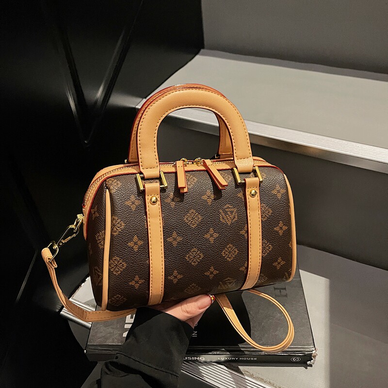 包包女士2026新款老花波士顿枕头包高级感轻奢小众手提单肩斜挎包