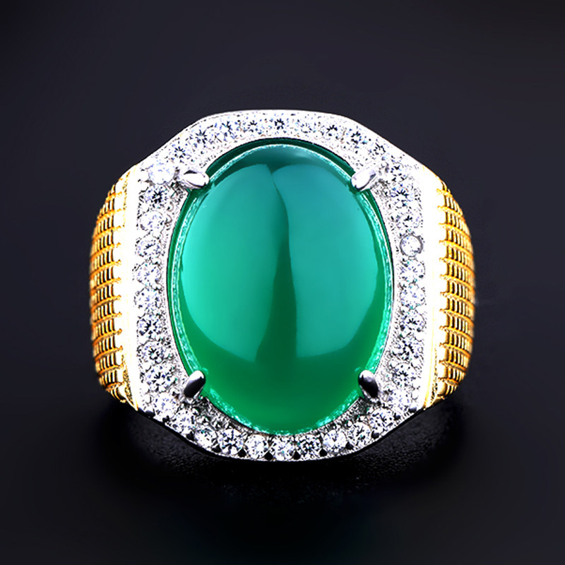 戒指空托男diy镶嵌翡翠玉石戒托