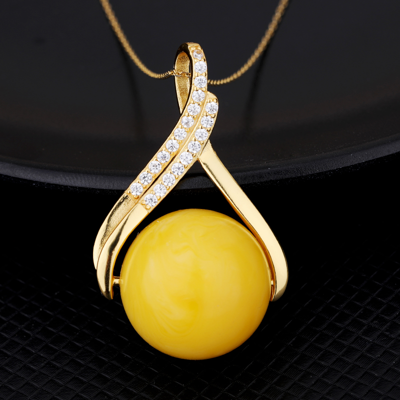 通体S925纯银吊坠扣翡翠玉石珠子