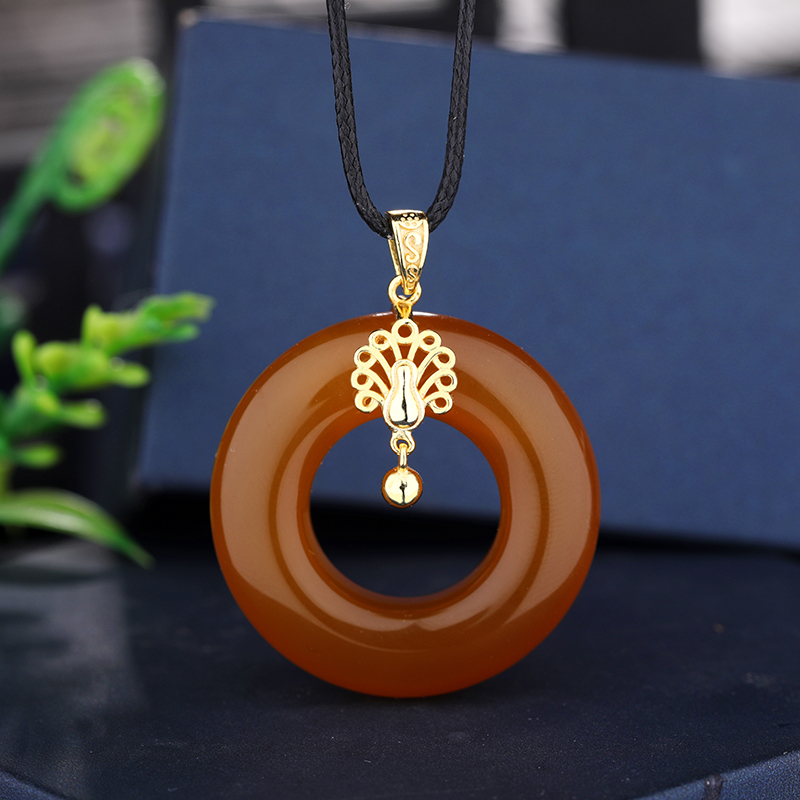 s925银吊坠扣甜甜圈琥珀银扣头