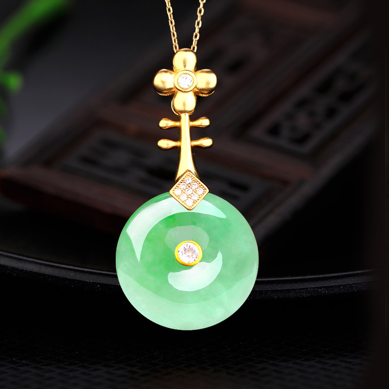 18直径平安石扣S925纯银吊坠扣银夹扣翡翠玉石蜜蜡项坠扣头纯银扣