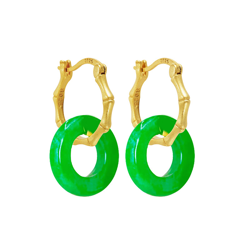 周shy大shy光砂竹节耳环