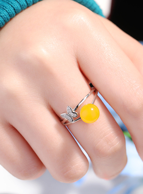 圆珠戒托s925纯银戒指女戒指托