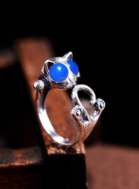 s925银戒指空托泰银镶嵌松石戒托