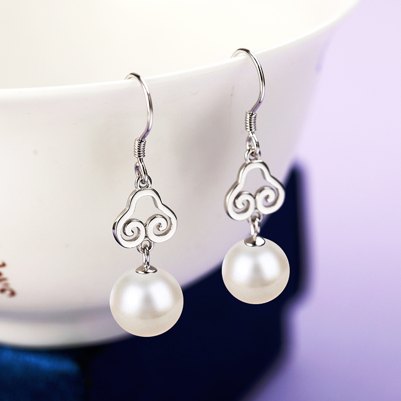 925银耳饰配件耳环空托镶嵌玉石